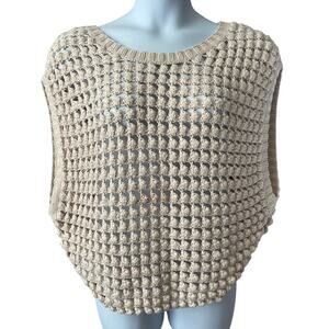 Society for Rational Dress Oversized Crochet Sweater Vest Size Small